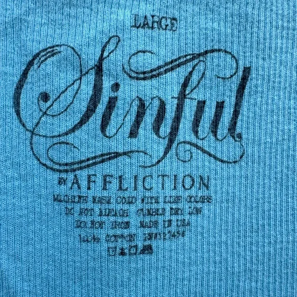 Sinful Woman’s Large Light Blue Patriotic Rhinestone Tank Top - Picture 5 of 5